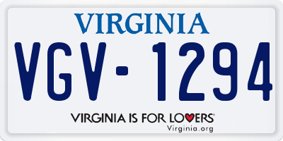 VA license plate VGV1294