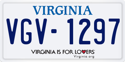 VA license plate VGV1297