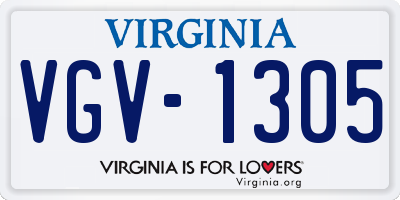 VA license plate VGV1305