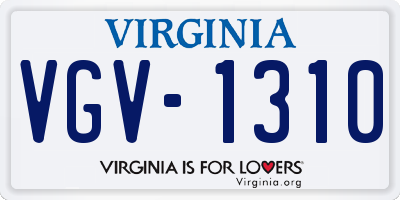 VA license plate VGV1310