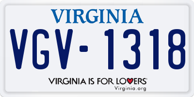 VA license plate VGV1318