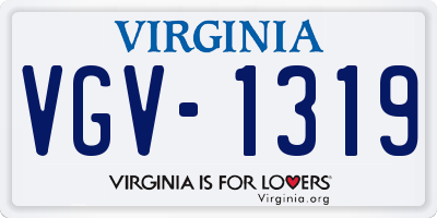 VA license plate VGV1319