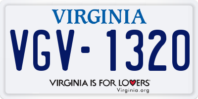 VA license plate VGV1320