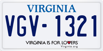 VA license plate VGV1321