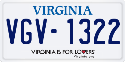 VA license plate VGV1322