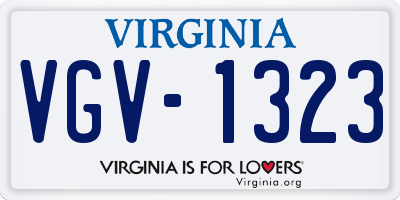 VA license plate VGV1323