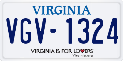 VA license plate VGV1324