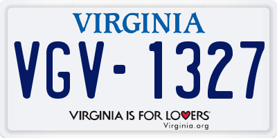VA license plate VGV1327
