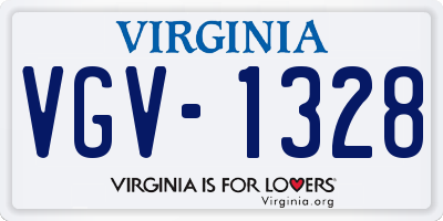 VA license plate VGV1328