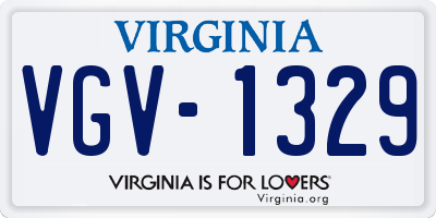 VA license plate VGV1329