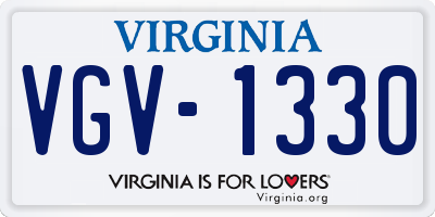 VA license plate VGV1330