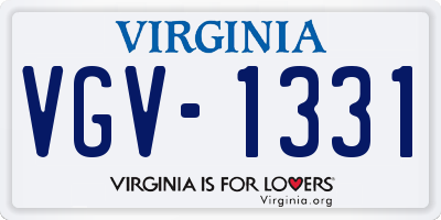 VA license plate VGV1331