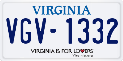 VA license plate VGV1332
