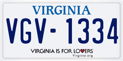 VA license plate VGV1334