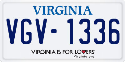 VA license plate VGV1336