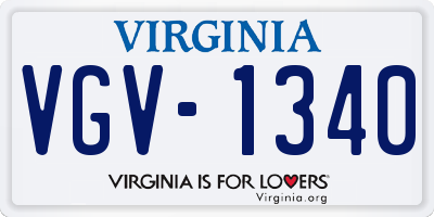VA license plate VGV1340