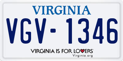 VA license plate VGV1346