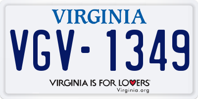 VA license plate VGV1349