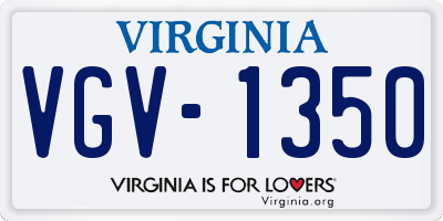 VA license plate VGV1350