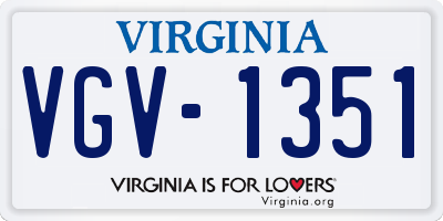 VA license plate VGV1351