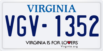 VA license plate VGV1352