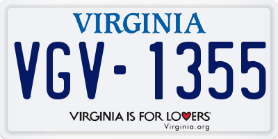 VA license plate VGV1355