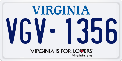 VA license plate VGV1356