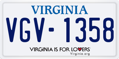 VA license plate VGV1358