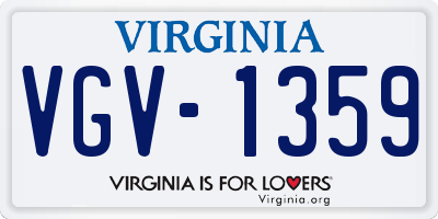 VA license plate VGV1359