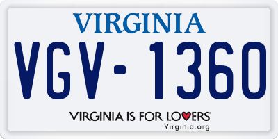 VA license plate VGV1360