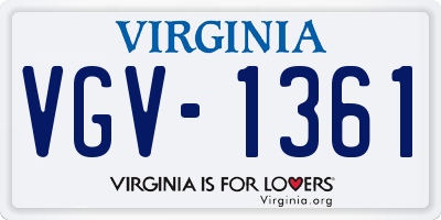 VA license plate VGV1361