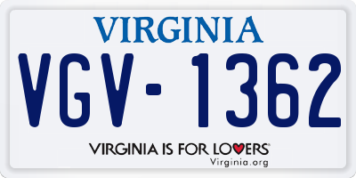 VA license plate VGV1362