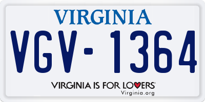 VA license plate VGV1364