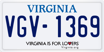 VA license plate VGV1369