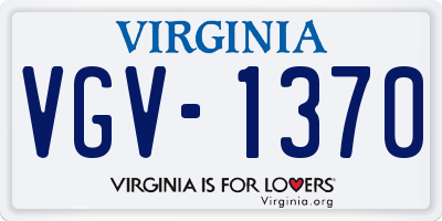 VA license plate VGV1370