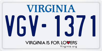 VA license plate VGV1371