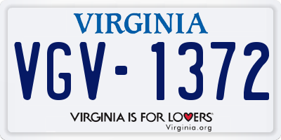 VA license plate VGV1372