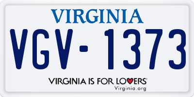 VA license plate VGV1373