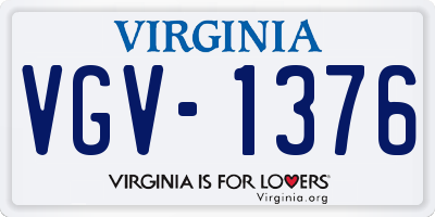 VA license plate VGV1376