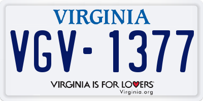 VA license plate VGV1377