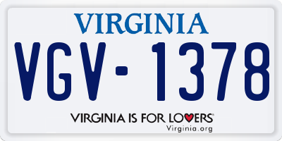 VA license plate VGV1378