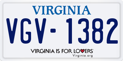 VA license plate VGV1382