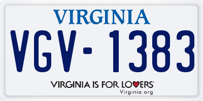 VA license plate VGV1383