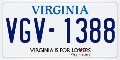 VA license plate VGV1388