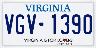 VA license plate VGV1390