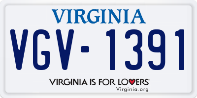 VA license plate VGV1391