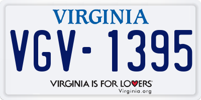 VA license plate VGV1395