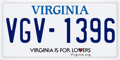 VA license plate VGV1396