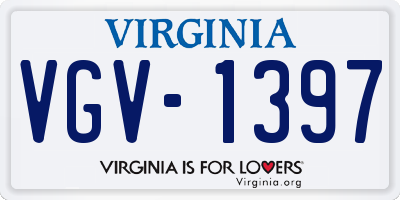 VA license plate VGV1397