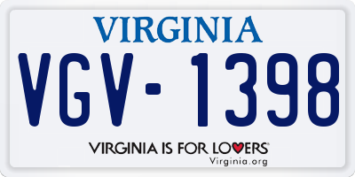 VA license plate VGV1398